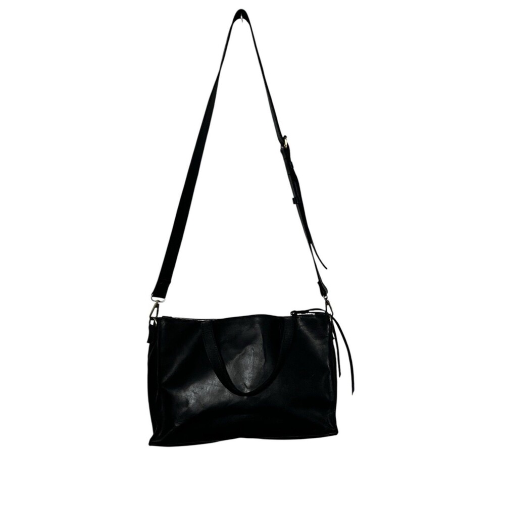 Raven + Lily Ethiopian Leather Crossbody Purse Tote Bag Black Artisan Made EUC - Picture 3 of 16